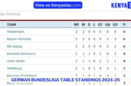 German Bundesliga Table Standings 2024-25